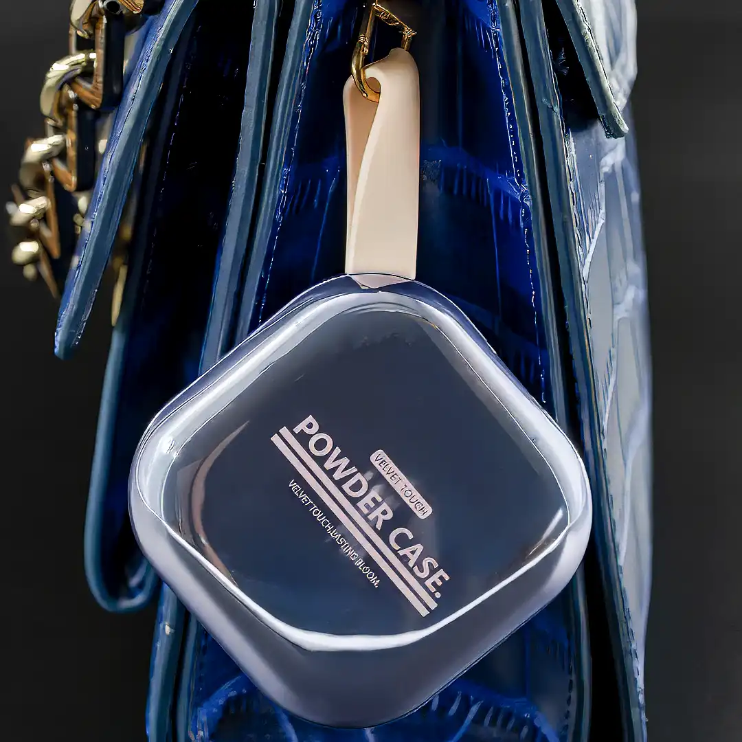 Mirrored wristlet powder case packaging