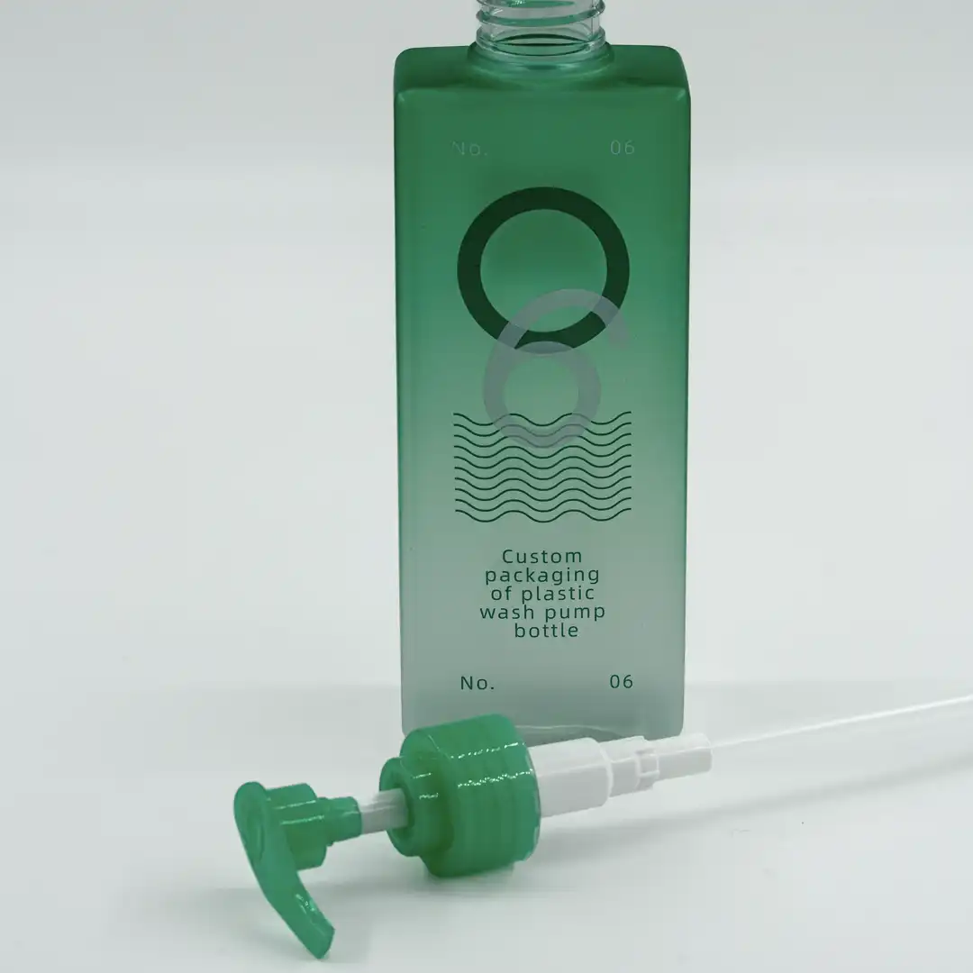 Square green pump wash bottle image 2